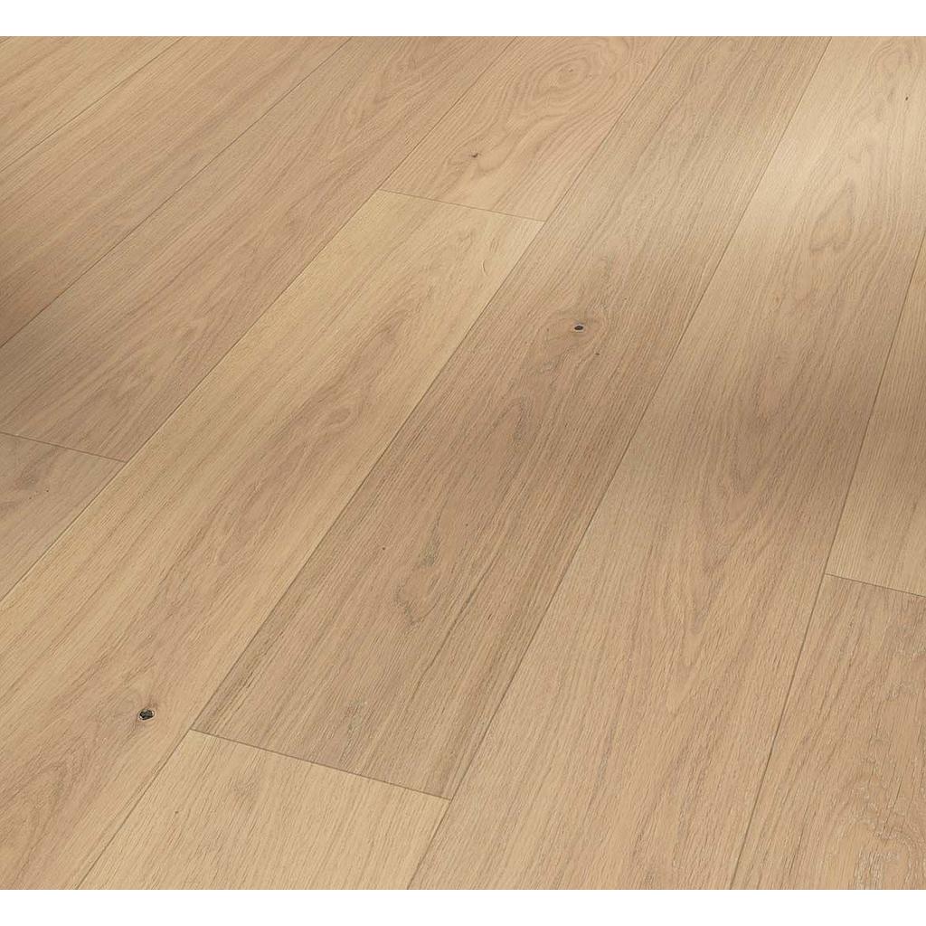 Parquet 3plis 3060 Natur- chêne verni mat blanc 1 frise monol.mini-chf- 2200x185x13 - 3.663m2/cart. - 117.216m2/pal. - 8kg/m2