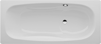 Baignoire-Combi MODERNA PLUS 170 x 75 x 40,5 cm, acier avec zone de douche isolation phonique, standard, blanc