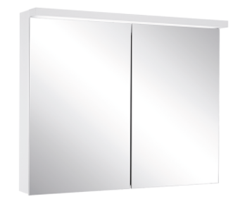 Armoire de toilette ADVANCED Line Ultimate TW ALU1 90/2/TW, dim. 90 x 70 x 12 cm profil en aluminium, prises double en bas à la paroi intermédiaire, 2 portes à double miroir, LED dimmable, en haut et en bas, dessus et dessous séparément commutable 2000-6500 K, bouton pour les fonctions à l'intérieur du profilé latéral, miroir grossissant IP44, argent éloxé