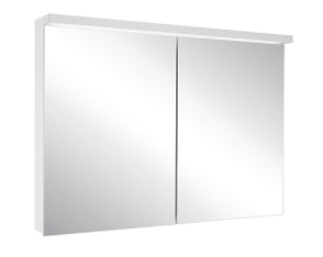 Armoire de toilette ADVANCED Line Ultimate TW ALU1 120/2/TW, dim. 120 x 70 x 12 cm profil en aluminium, prises double en bas à la paroi intermédiaire, 2 portes à double miroir, LED dimmable, en haut et en bas, dessus et dessous séparément commutable 2000-6500 K, bouton pour les fonctions à l'intérieur du profilé latéral, miroir grossissant IP44, argent éloxé