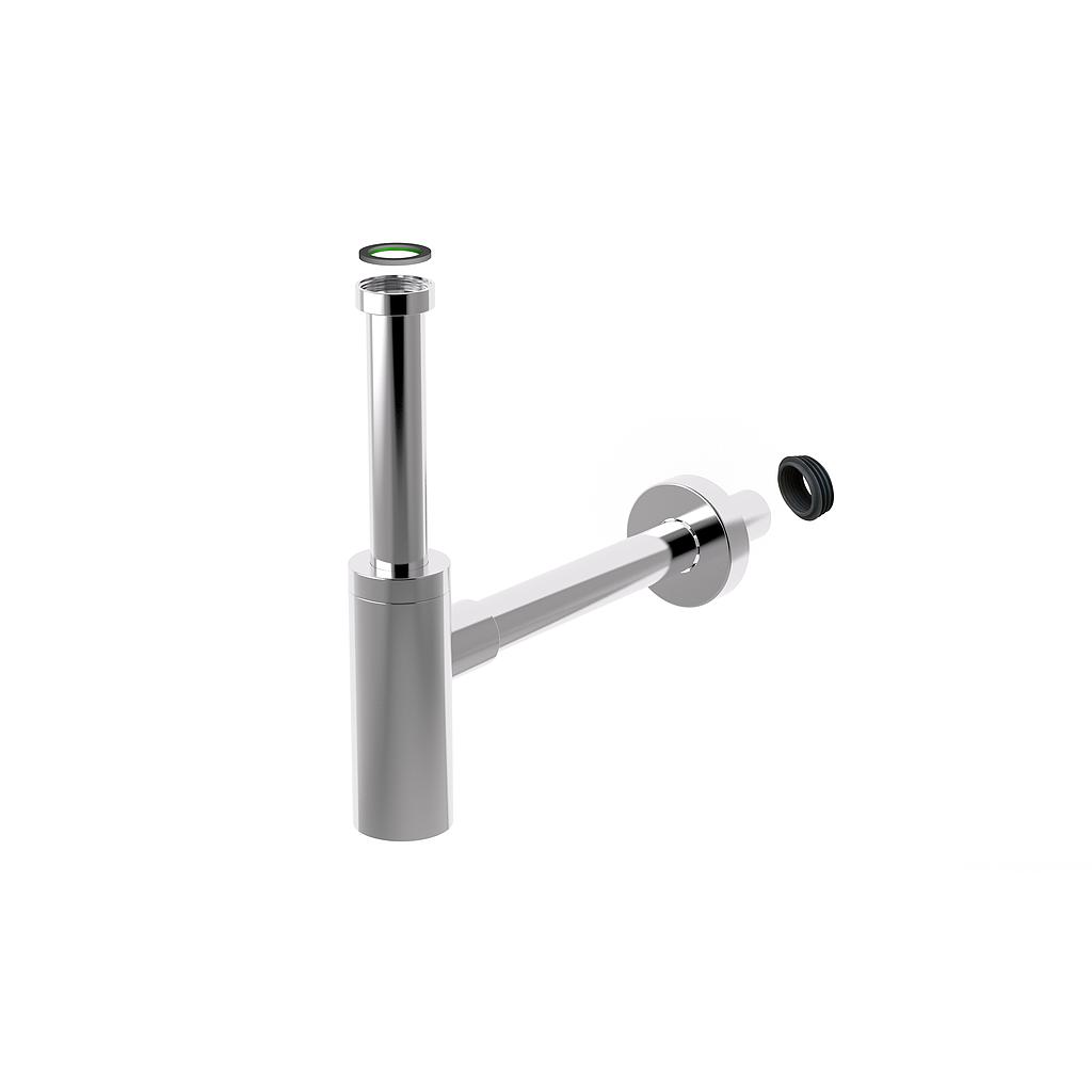 Siphon de lavabo 1 1/4" x 32 mm, acier inoxydable (y compris joint connecteur), chromé