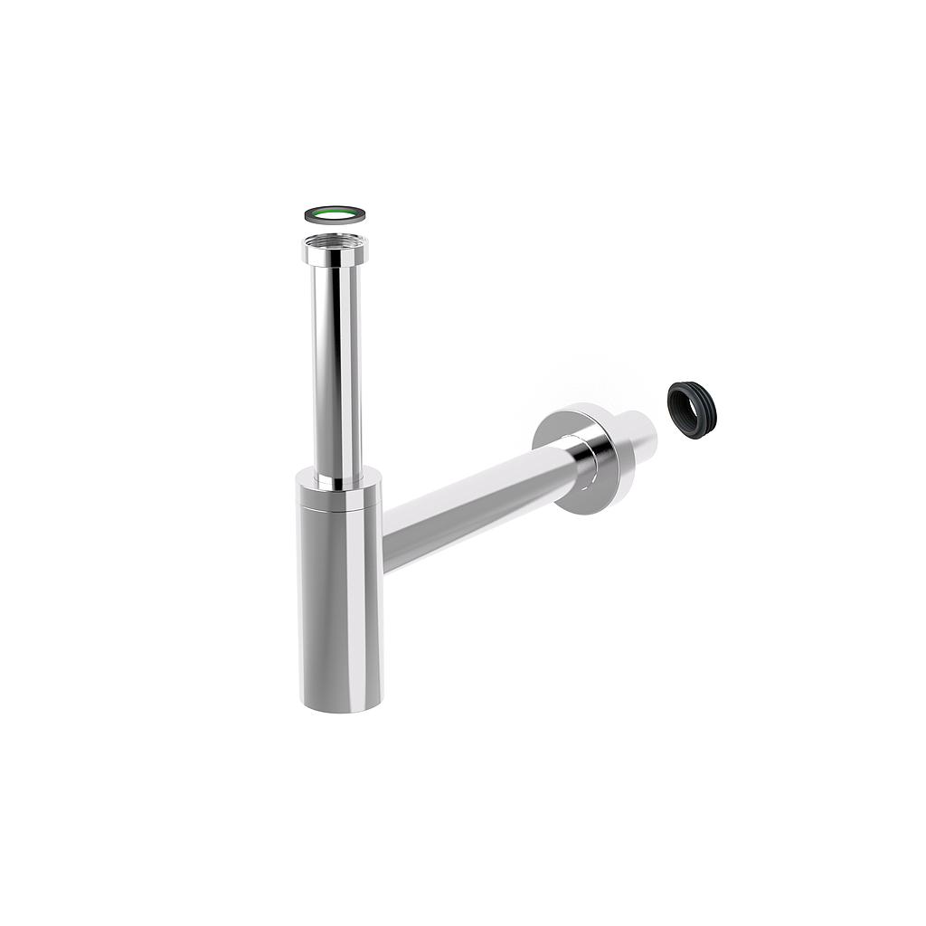 Siphon de lavabo INOX MATER 1 1/4" x 40 mm, acier inoxydable y compris joint connecteur, chromé