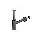Siphon de lavabo 1 1/4" x 40 mm, acier inoxydable y compris joint connecteur, noir mat