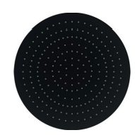 Douche pluie diam. 300 mm (LAURUS), ronde, sans bras de douche RubiClean, diffuseur auto-nettoyant, résistance au calcaire, débit/catégorie de bruit 11 L/min (3 bar), noir mat