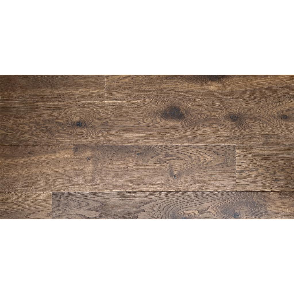 Parquet rainé-crêté 3 plis Edition RUSTIQUE 1050 - Chêne brossé, huilé - couleur GURTEN - couche d'usure 3.6 mm - 2200 x 192 x 15 - 2.688m2/cart. - 94.08m2/pal. - 7.5kg/m2
