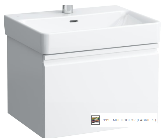 Élément inférieur LAUFEN PRO S 57,0 x 39,0 x 45,0 cm élément à 1 tiroir 1 tiroir intérieur pour lavabo 60 cm H8109630001041 - BLANC GRIS 63