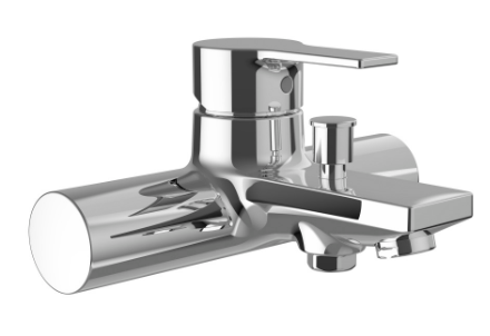Mélangeur de bain Swisstap E 153 mm, nu, groupe acoustique NT, chromé