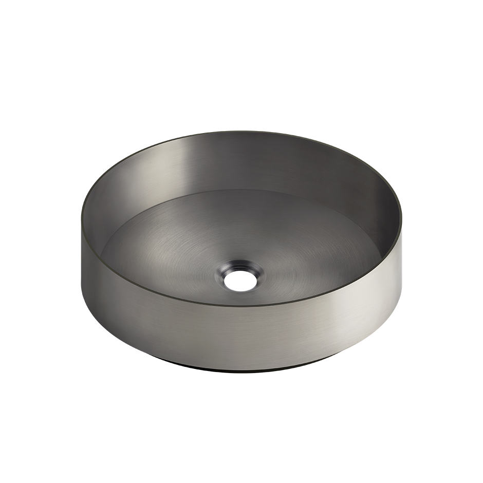 Vasque à poser Diam 40 cm, H 12.5 cm sans trop-plein, 239 Steel brushed