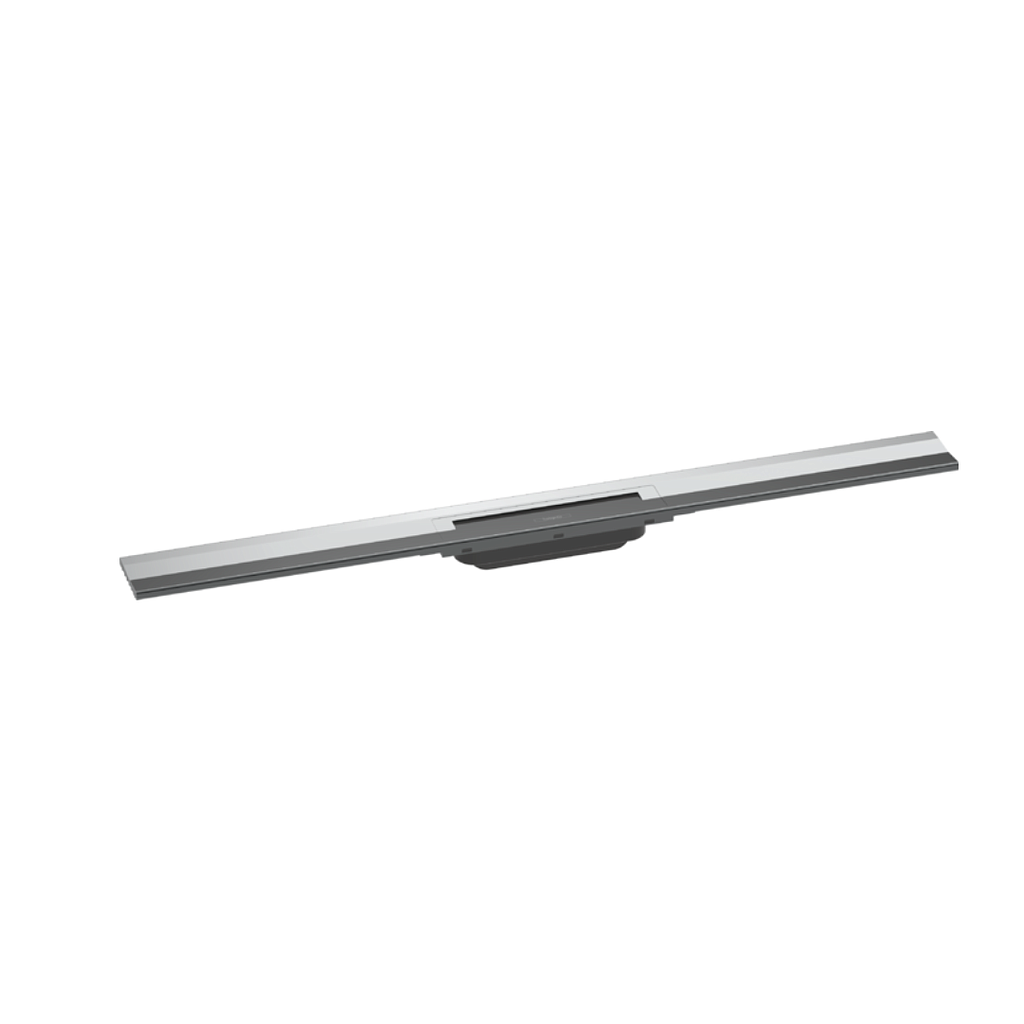 [1620C1751] Rigole de douche RAINDRAIN FLEX 90 cm, recouvrement design insert amovible raccourcissable pour montage mural, sans corps à encastrer 01000180/01001180/01002180, Chromé