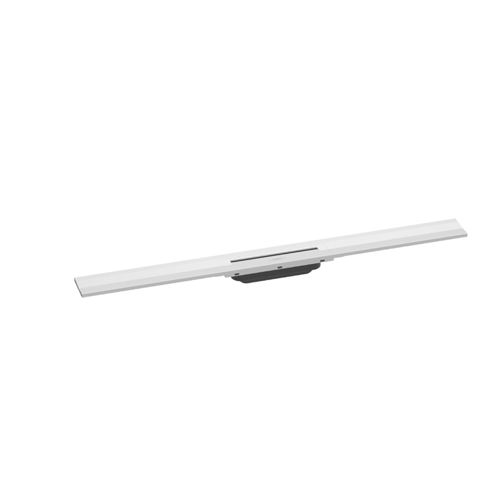 Rigole de douche RAINDRAIN FLEX 70 cm, recouvrement design insert amovible raccourcissable pour montage mural, sans corps à encastrer 01000180/01001180/01002180, blanc mat