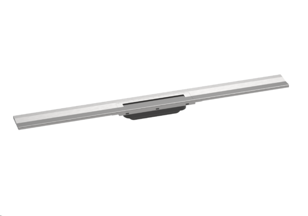 Rigole de douche RAINDRAIN FLEX 70 cm, recouvrement design insert amovible raccourcissable pour montage mural, sans corps à encastrer 01000180/01001180/01002180, acier inoxydable brossé