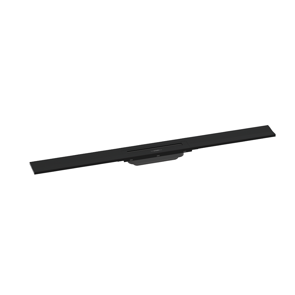 Rigole de douche RAINDRAIN FLEX 70 cm, recouvrement design insert amovible raccourcissable pour montage mural, sans corps à encastrer 01000180/01001180/01002180, noir mat