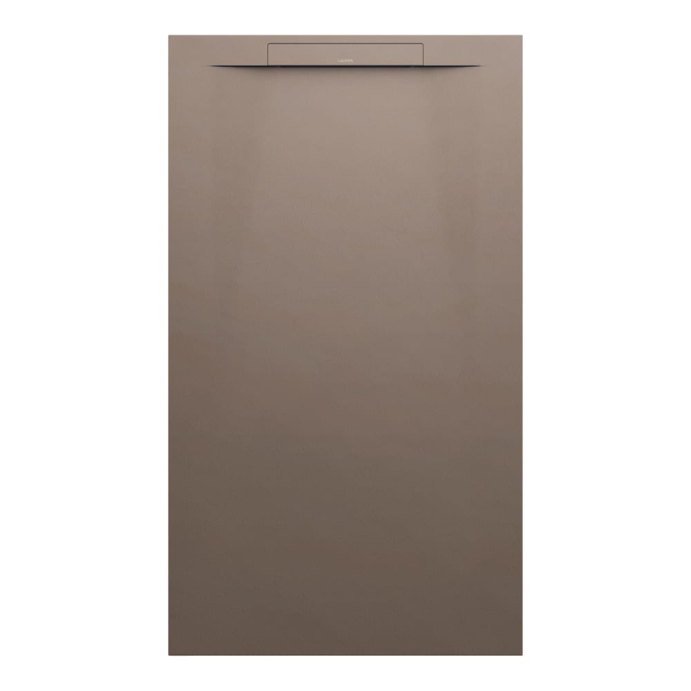 Receveur de douche Pro S 140 x 80 x 3,2 cm Marbond, extra-plat écoulement linéaire antidérapant, également adapté pour montage à fleur, standard, Caffè mat