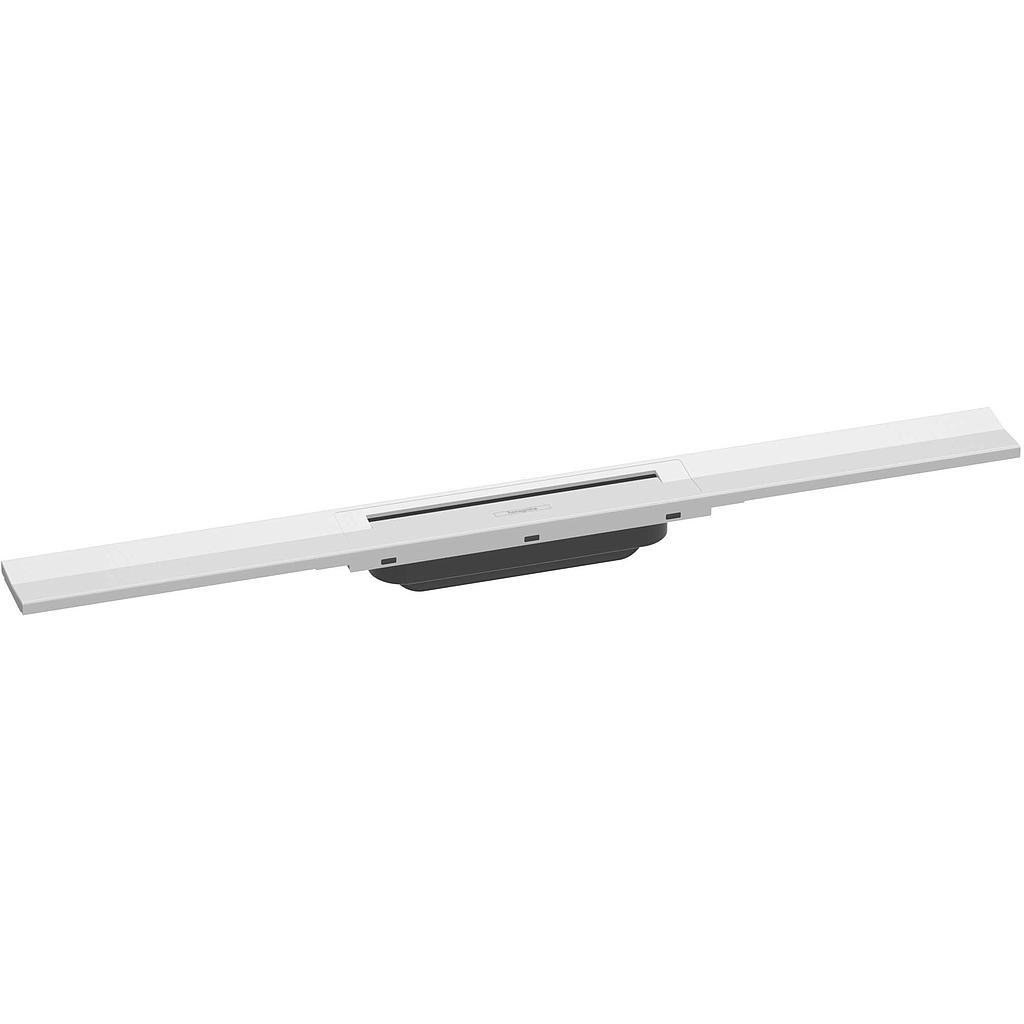 Rigole de douche RAINDRAIN FLEX 70 cm, recouvrement design insert amovible raccourcissable pour montage libre, sans corps à encastrer 01000180/01001180/01002180, blanc mat