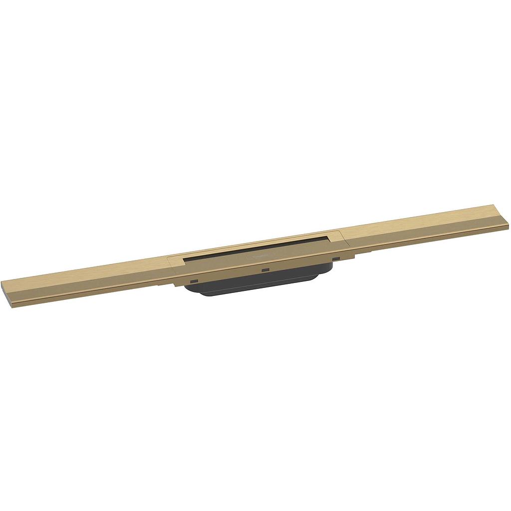Rigole de douche RAINDRAIN FLEX 90 cm, recouvrement design insert amovible raccourcissable pour montage libre, sans corps à encastrer 01000180/01001180/01002180, bronze brossé