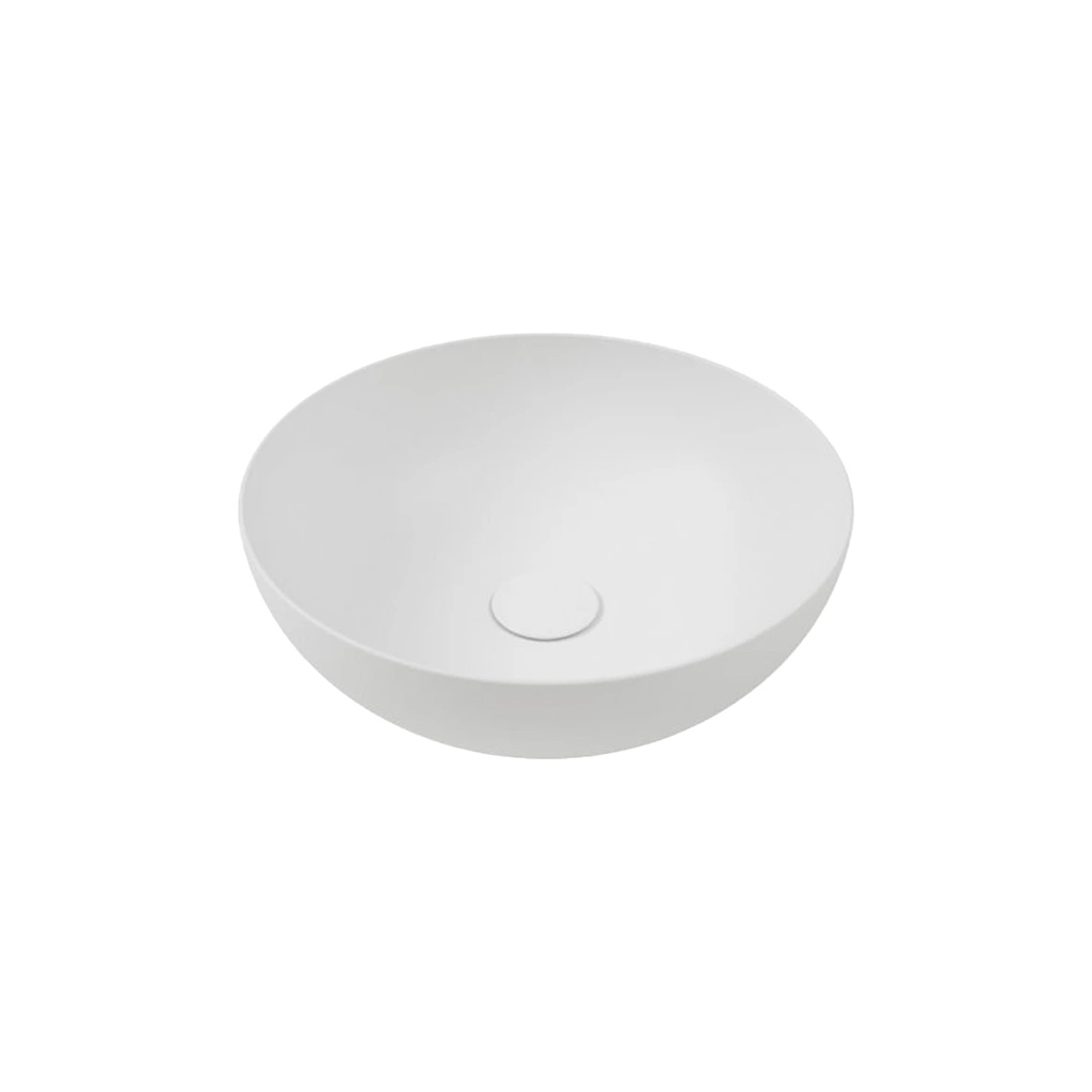 Vasque à poser BLADE 06 ronde, en céramique, diam. 40 cm - H. 16.5 cm sans trop-plein, sans bonde, blanc mat