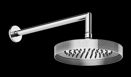 Pomme de douche diam. 218 cm latérale orientable, longueur du bras 342 cm, 706 Black Metal PVD