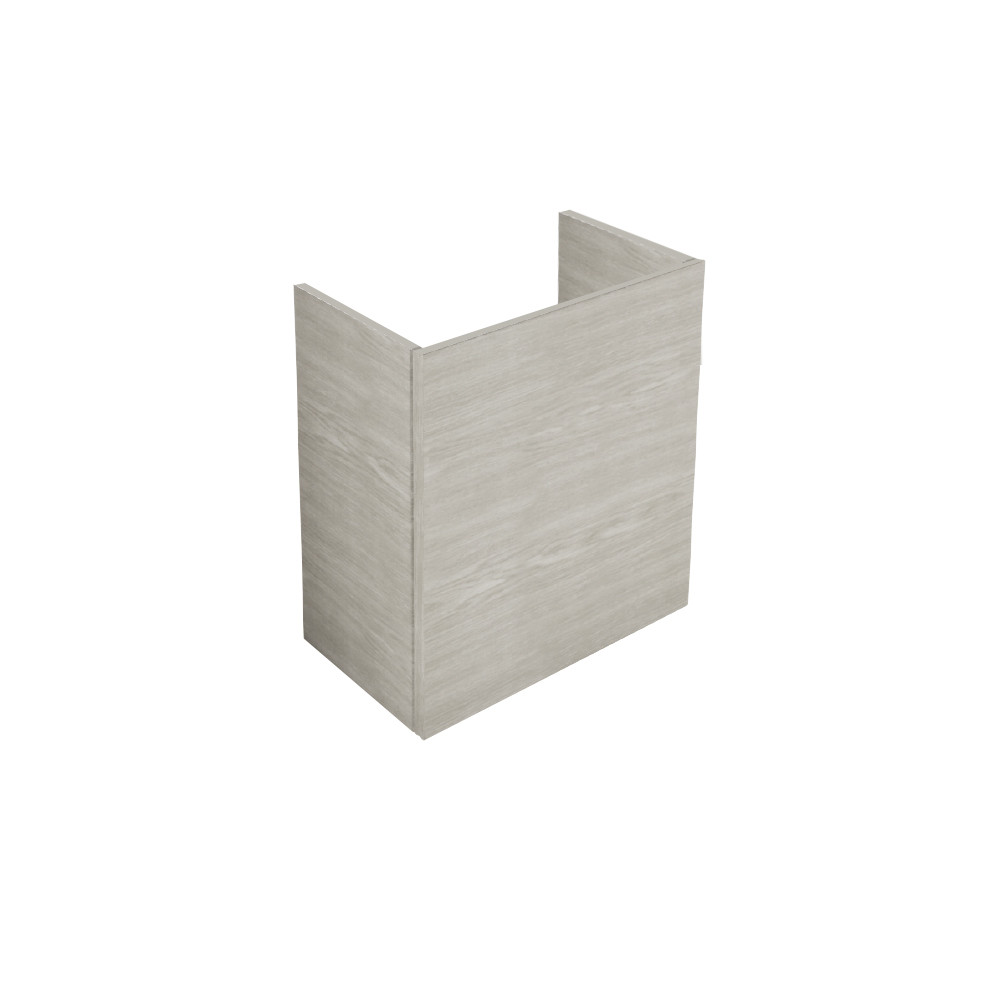 Elément inférieur sous-meuble THEO pour lave-mains P 25.3 x L 45.0 x H 50.0 cm, poignée SYSTEM M2 Gola ouverture porte à droite ,Dekorativo 3D (1A1) Cemento cenere