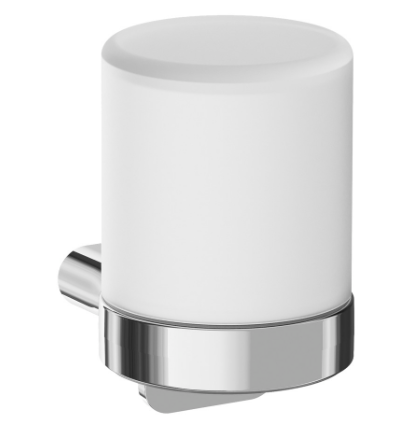 Distributeur de savon mural Mito avec levier, réservoir en verre satiné, chromé