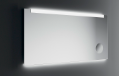 Miroir avec éclairage ORSERA+ 80x80x4.5 cm, avec miroir grossissant, cadre aluminium gris, verre 4 mm, IP44, Eclairage LED dimmable 2700k-6000k, Illumination frontale positionné dans la partie supérieur et lumière d'environnement diffusée à l'arrière