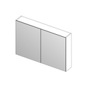 Armoire de toilette SKY, L120xH70xP13.5 cm, 2 portes à double miroir, charnière gauche et droite, corps/face mélaminé, Finitions Blanc mat/Blanc brillante à choix, sans applique et prise en bas