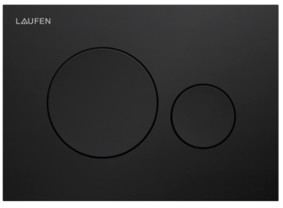 Plaque de déclenchement INEO MOON commande à deux quantités pour chasse d'eau à encastrer Ineo, matière synthétique, noir mat