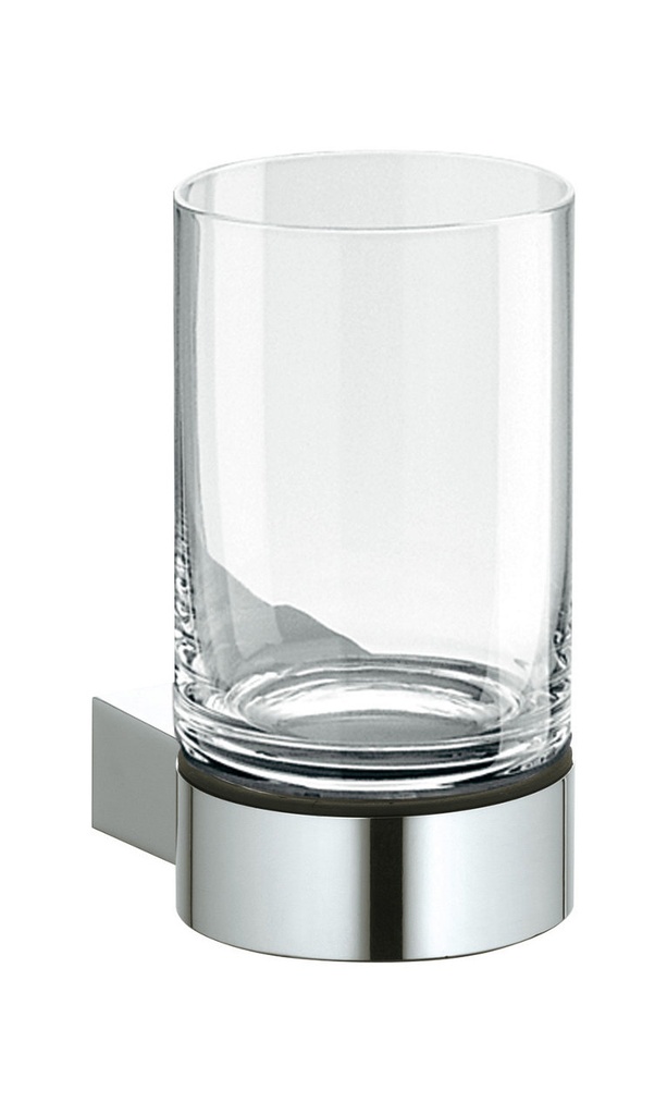 Porte-verre Plan verre en cristal, chromé