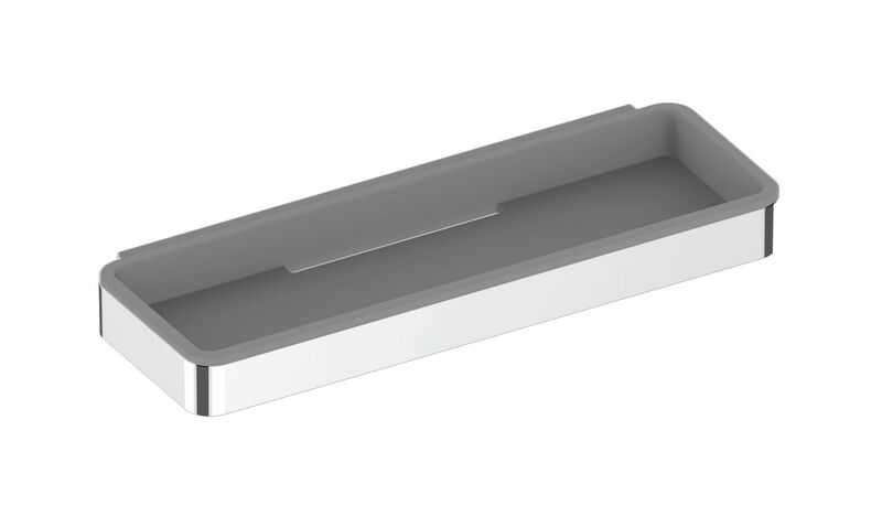 Corbeille de douche Plan 2 parties, corbeille métallique et insert en plastique amovible, chromé - gris clair (RAL 7035)
