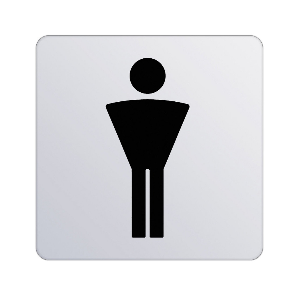 Pictogramme toilettes Plan Hommes, chromé