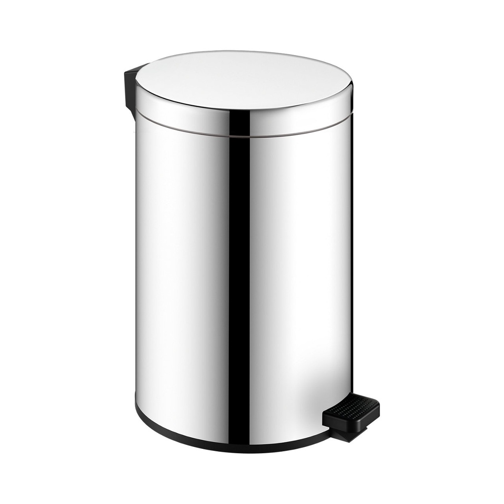 Boîte à ordures Plan 20 cm, H 29 cm acier inoxydable, finition chromé
