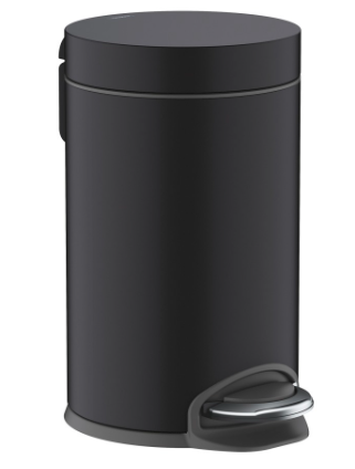 Poubelle à pédale AddStoris Ø 17 cm, H 26,5 cm contenance 3 litres, noir mat
