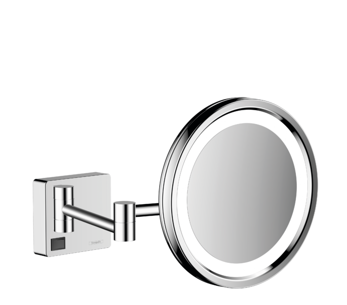 Miroir cosmétique AddStoris D 16 cm, montage mural miroir grossissant, éclairage LED, chromé