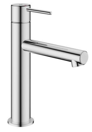 Mélangeur de lavabo Ono E - S 135 mm, goulot fixe sans vidage, tuyaux de raccordement flexibles 3/8", classe énergétique A, chromeline