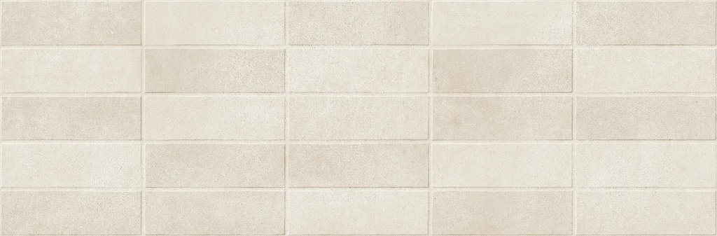 Faïence Ascona Sable Brick 3D 250x760x9.0 mm - structuré - rectifié - mat - 1.14 m2 - 14.28 kg/m2 - 61.56 m2/palette