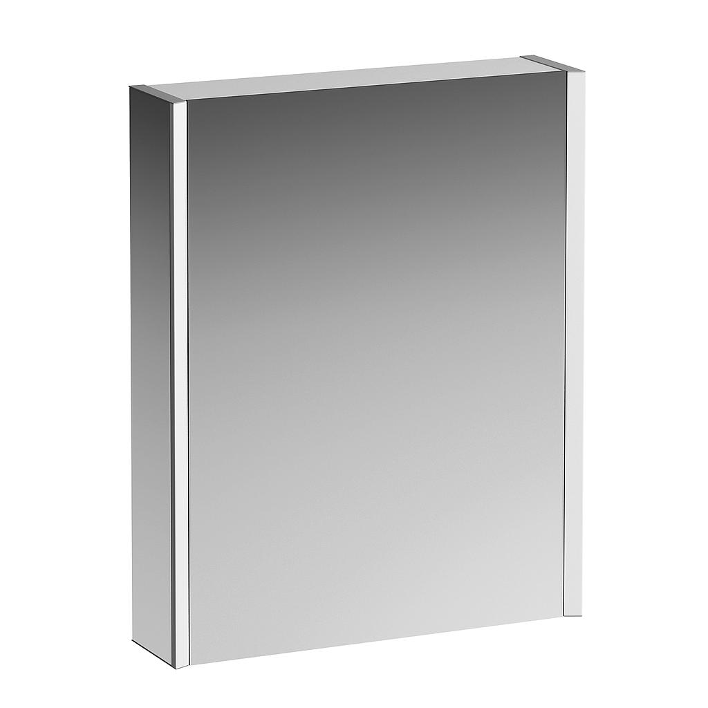 Armoire de toilette FRAME 25 LED 60,0 x 75,0 x 15,0 cm 1 porte à double miroir charnières à gauche, 2 prises éclairage LED vertical 4000 Kelvin 2x 14 W, IP44, verre blanc