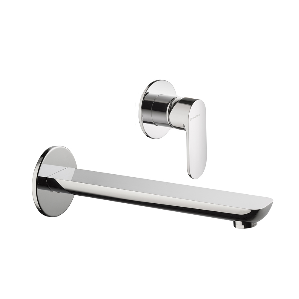 Mélangeur de lavabo EXTRO S 256 mm (version longue) avec mitigeur monocommande, inclus partie encastrée, sans vidage, chromé