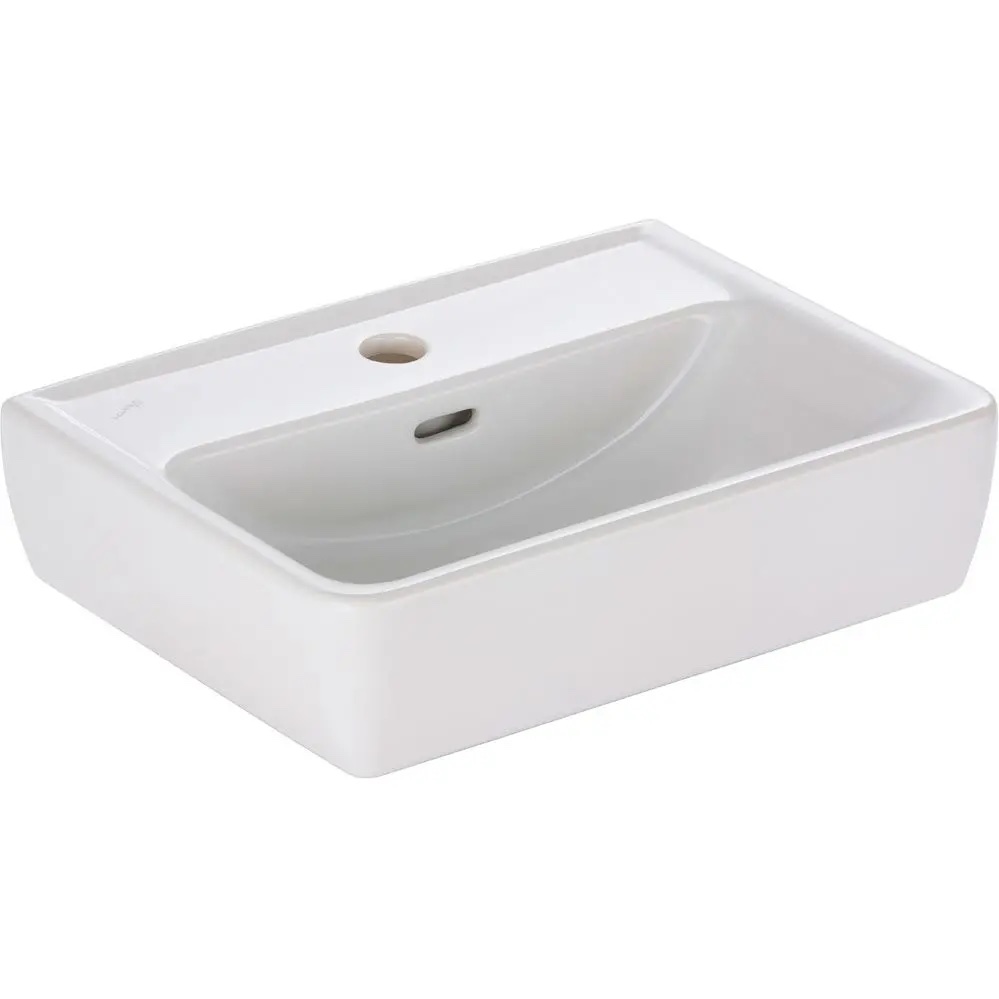 Lave-mains PRO 45 x 34 cm, céramique, avec trop-plein, 1 trou robin., standard, blanc