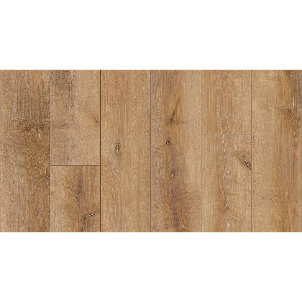 Parquet mélaminé 1050 4V- Chêne Monterey légèrement bla. text.satin monolame chanf.- 1285x194x8 - 2.493m2/cart. - 99.716m2/pal. - 7.7kg/m2