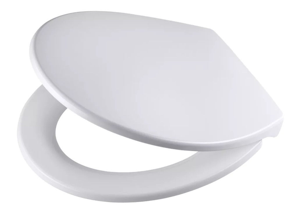 Siège de WC SALVADOR 40,5-46 x 37 cm en polypropylène avec abaissement automatique, blanc