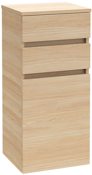 Armoire mi-haute LEGATO 40,0 x 87,0 x 35,0 cm armoire de tablette, 1 porte charnière à gauche élément à 2 tiroirs, standard, Nordic Oak