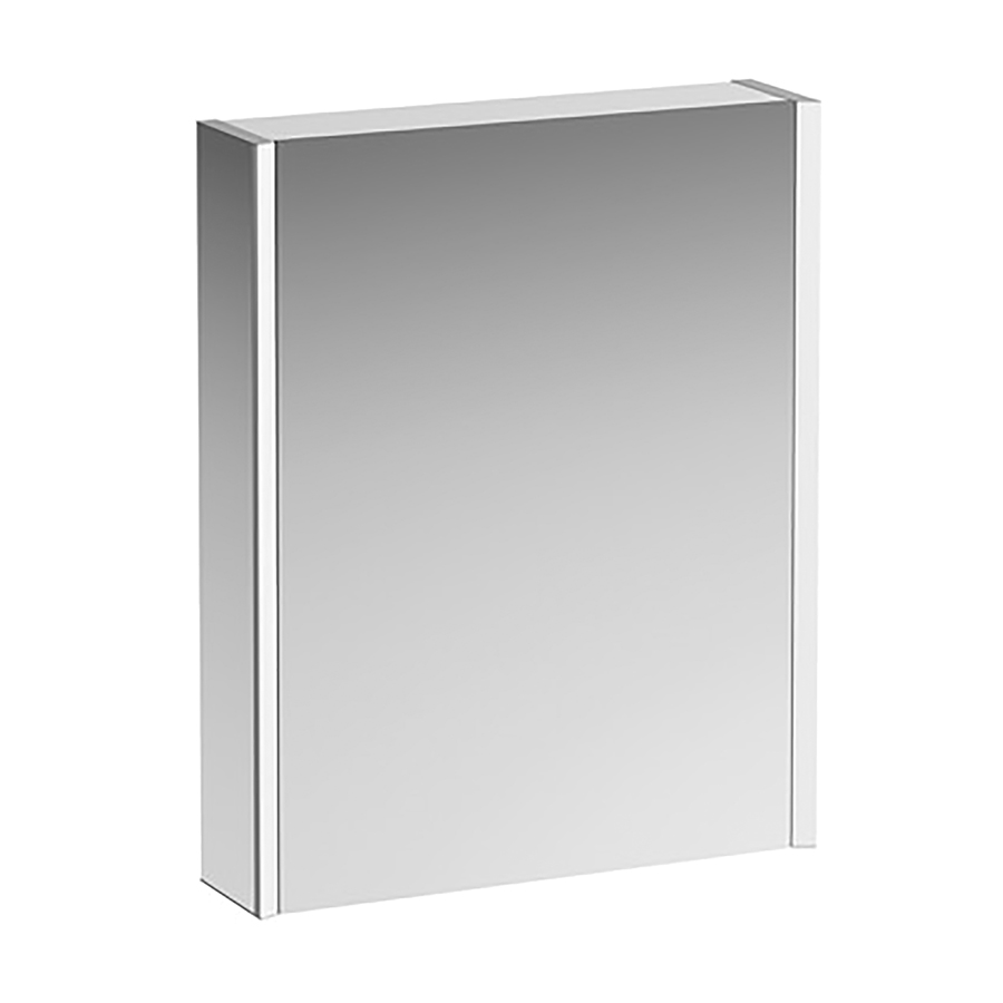 Armoire de toilette FRAME 25 LED 60,0 x 75,0 x 15,0 cm 1 porte à double miroir charnières à droite, 2 prises éclairage LED vertical 4000 Kelvin, 2x 14 W, IP44, miroir