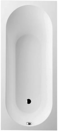 Baignoire OBERON 160 x 75 x 45 cm coulée minérale Quaryl, jeu de pieds livré de série (autocollant), réglable de 130 - 180 mm, standard blanc, position et perçage du trop-plein à confirmer