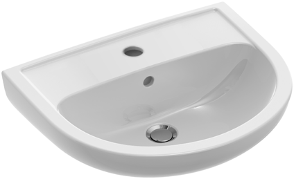 Lavabo 60 x 45,5 cm Saval, céramique arrondie, avec trop plein, 1 trou de robinetterie, standard, blanc