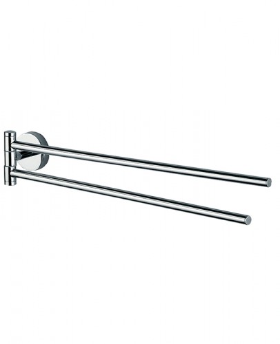 Porte-serviette FORUM 47 cm, 2 bras mobiles, chromé