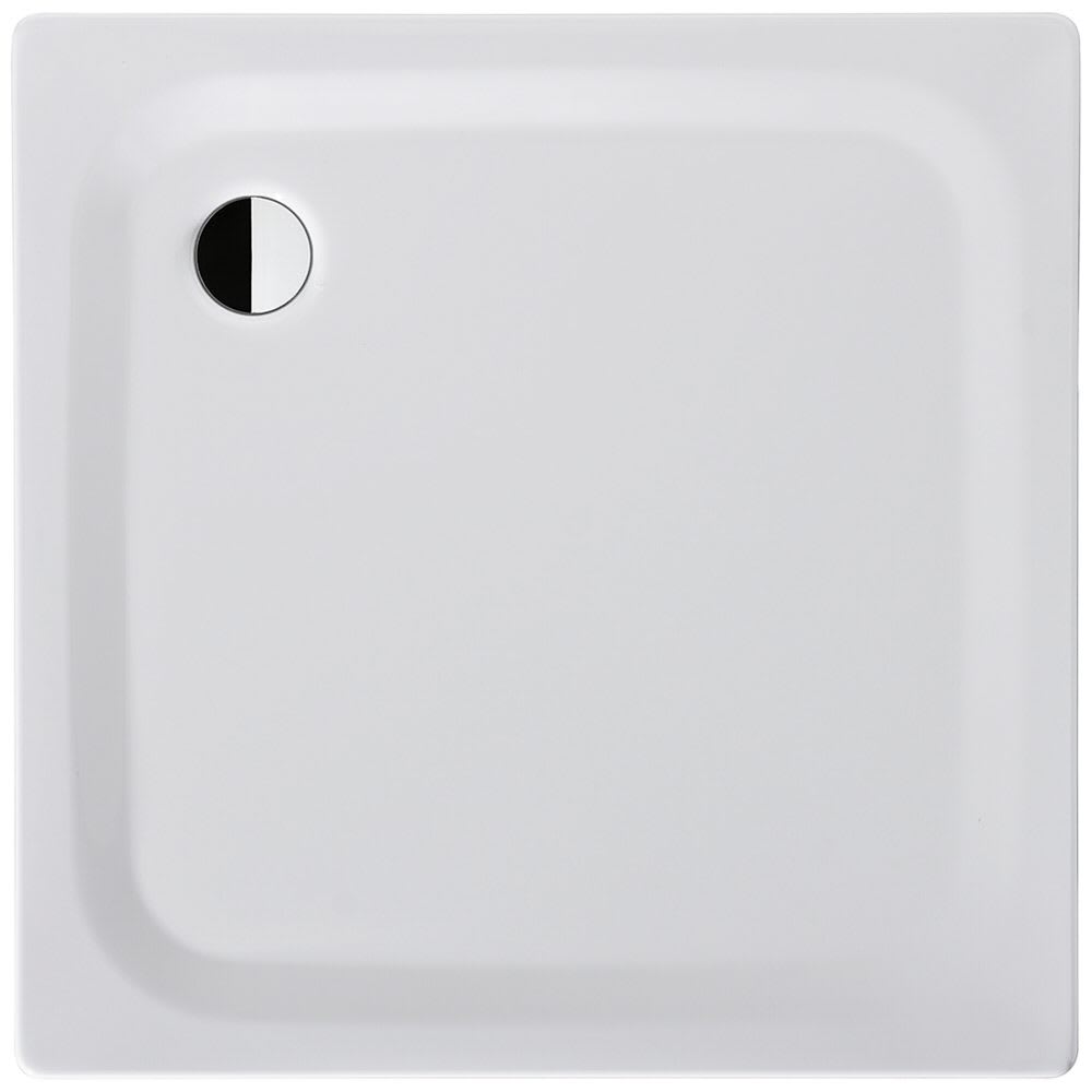 Receveur de douche 90 x 90 x 2,5 cm SUPERPLAN CLASSIC, acier isolation phonique trou d'écoulement D 90 mm, standard, blanc