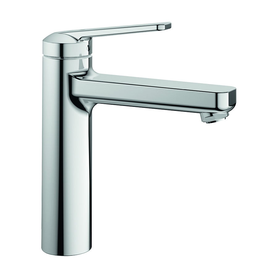 Mélangeur de lavabo DOMO 6.0 eau froide par position du levier au milieu S 150 mm, goulot fixe sans vidage, groupe acoustique I, chromeline