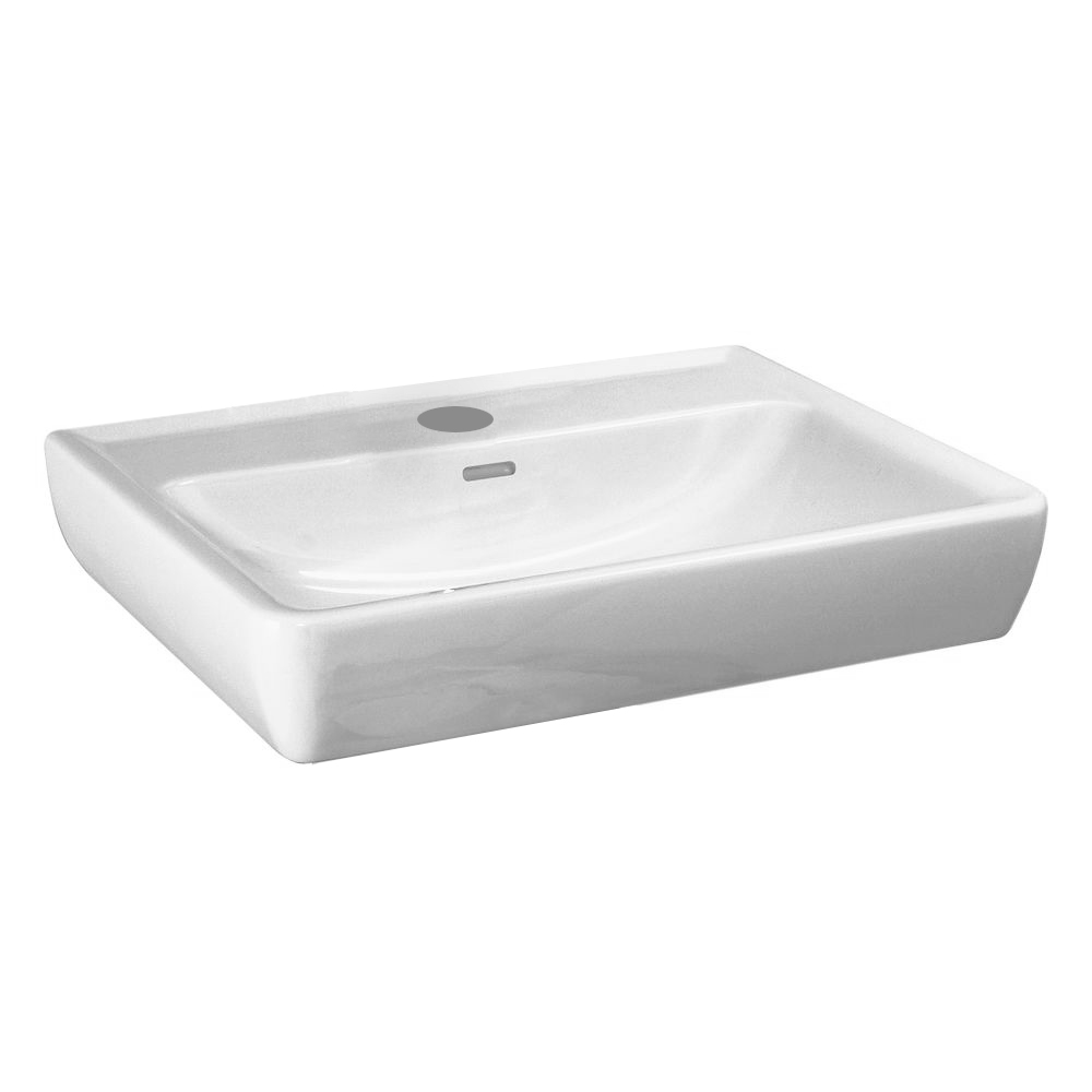 Lavabo PRO 55 x 48 cm, céramique pour meuble suspendu, 1 trou robin., standard, blanc