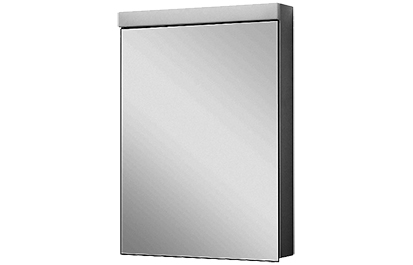 Armoire de toilette DUPLEX NEW LED, 50 x 75,5 x 12,5 cm profil en aluminium, prise double, 1 porte à double miroir charnières à gauche ou à droite, éclairage LED 1920 Lumen, IP24, réglable(Dali), 3000K, blanc