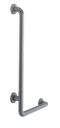 Barre d'appui coudée NORMBAU N 300, 36 x 70 cm interchangeable gauche/droite surface lisse, set de fixation inclus, blanc