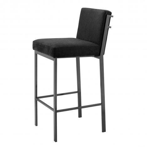 Bar Stool Scott bronze finish black velvet , Bronze finish | black velvet , A. 43 | B. 54 | C. 101 | D. 41 | E. 76 cm